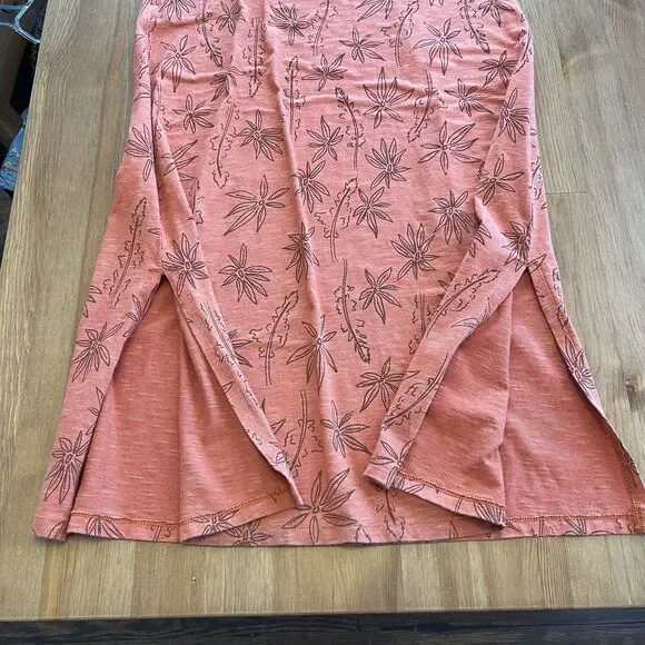 Toad & Co Midi Dress Size XS Samba Paseo Tencel Organic Cotton Burnt Orange Palm - Picture 16 of 16